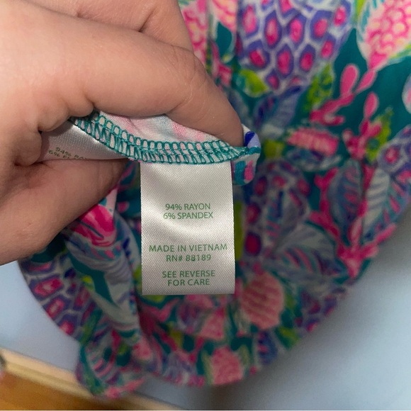 Lilly Pulitzer Off the Shoulder Lana Skort Romper Maldives Green Turtle Wave XXS - Picture 8 of 8